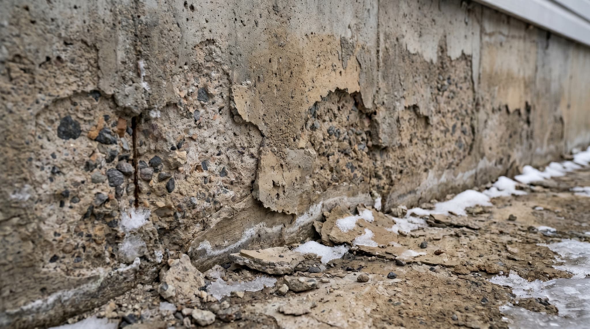 Effritement du béton — Imperméabilisation GSV à Saint-Paul, Lanaudière