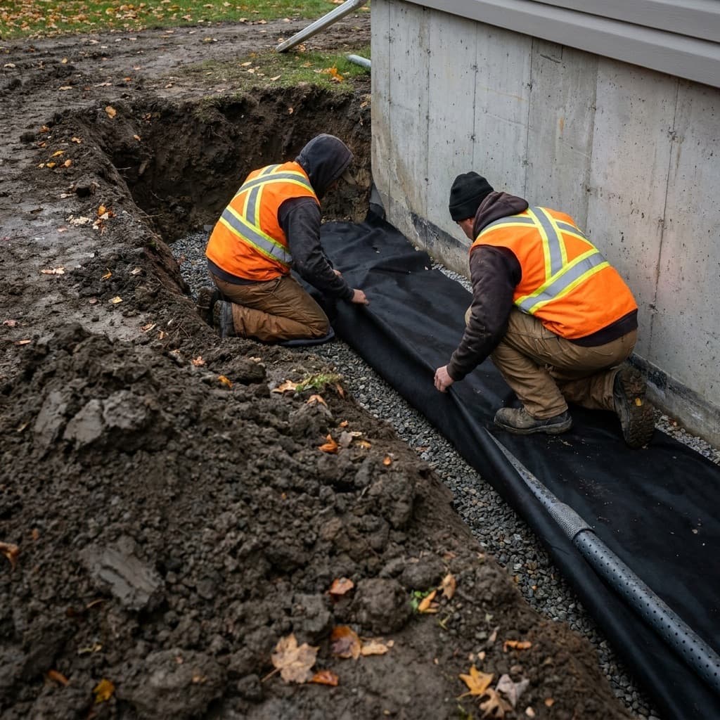 French drain in Joliette — installation, cleaning and camera inspection