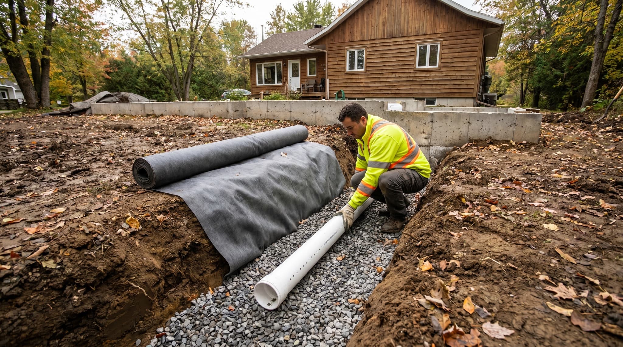 French drain in Lavaltrie 1