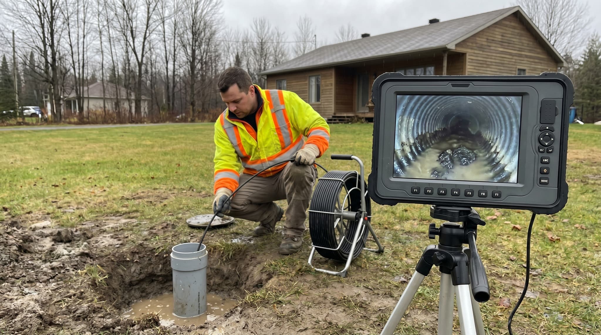 Nettoyage de drain français dans Lanaudière — haute pression, inspection caméra incluse