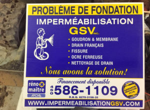 Pancarte d'imperméabilisation GSV