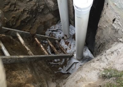 Nettoyage de drains par cheminée à St-Paul - Imperméabilisation GSV à St-Paul
